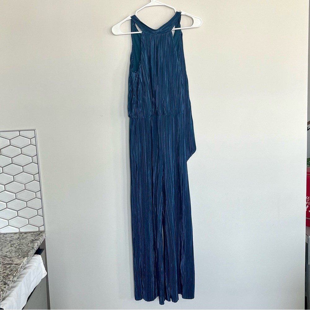 Navy Blue Plisse Jumpsuit